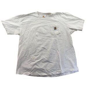 Carhartt Men K87 Work T-Shirt 2XL Short Sleeve Crew Neck White Casual Pocket Tee